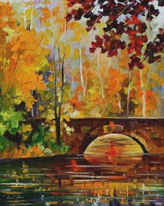Leonid Afremov Autumn Painting, Autumn Art, Oil Painting On Canvas, Watercolor Paintings, Painting Art, Painting Clouds, Knife Painting, Abstract Landscape Painting, Landscape Art
