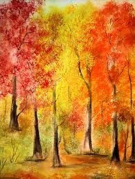 Fall Foliage watercolor art Autumn Painting, Autumn Art, Art And Illustration, Watercolor Trees, Watercolor Paintings, Acrylic Paintings, Watercolors, Art Plastique, Tree Art