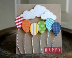 Schöne Geburtstagskarten.mit luftballons selber gestalten Diy Birthday, Happy Birthday Cards, Birthday Ideas, Homemade Birthday, Rainbow Birthday, Tarjetas Diy, Festa Party, Birthday Balloons, Birthday Garland