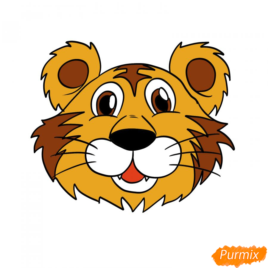 Рисуем морду тигра ребенку - шаг 8