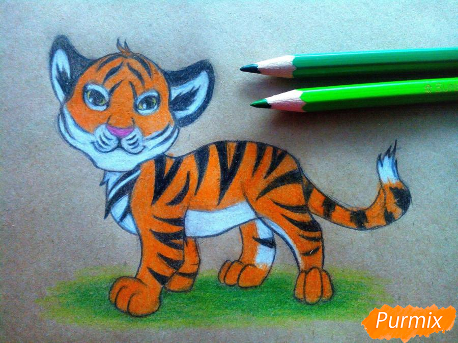 Рисуем тигрёнка - шаг 10