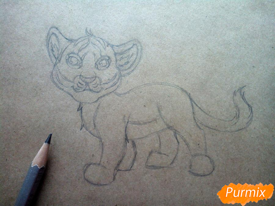 Рисуем тигрёнка - шаг 4
