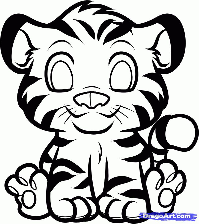 Рисуем тигрёнка для детей - шаг 6