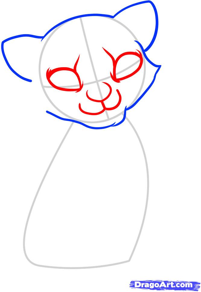 Рисуем тигренка на двух лапах - шаг 3