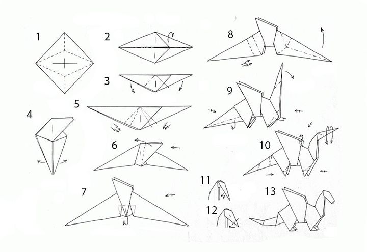 Инструкция по сборке оригами-дракона