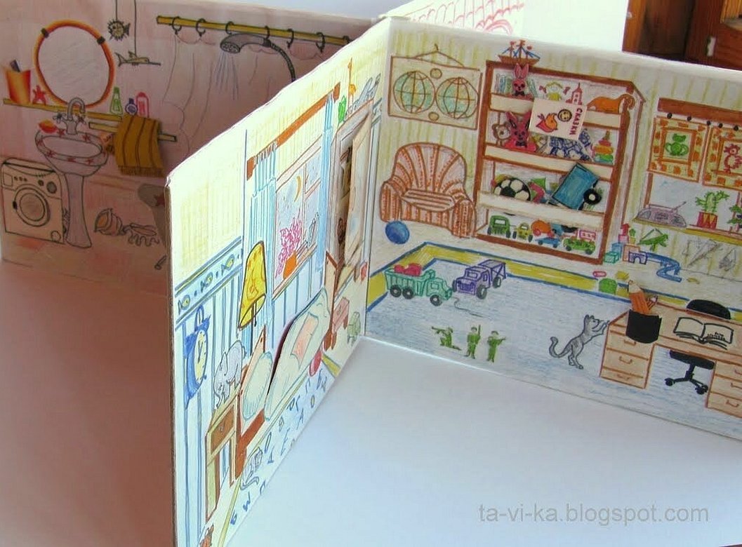 Бумажный домик для бумажных кукол