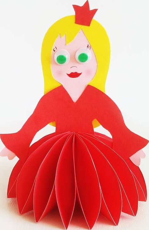Кукла масленица из цветной бумаги