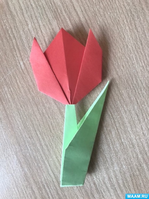 Мастер-класс «Тюльпан». Изготовление поделки в технике «оригами» для детей старшего дошкольного возраста