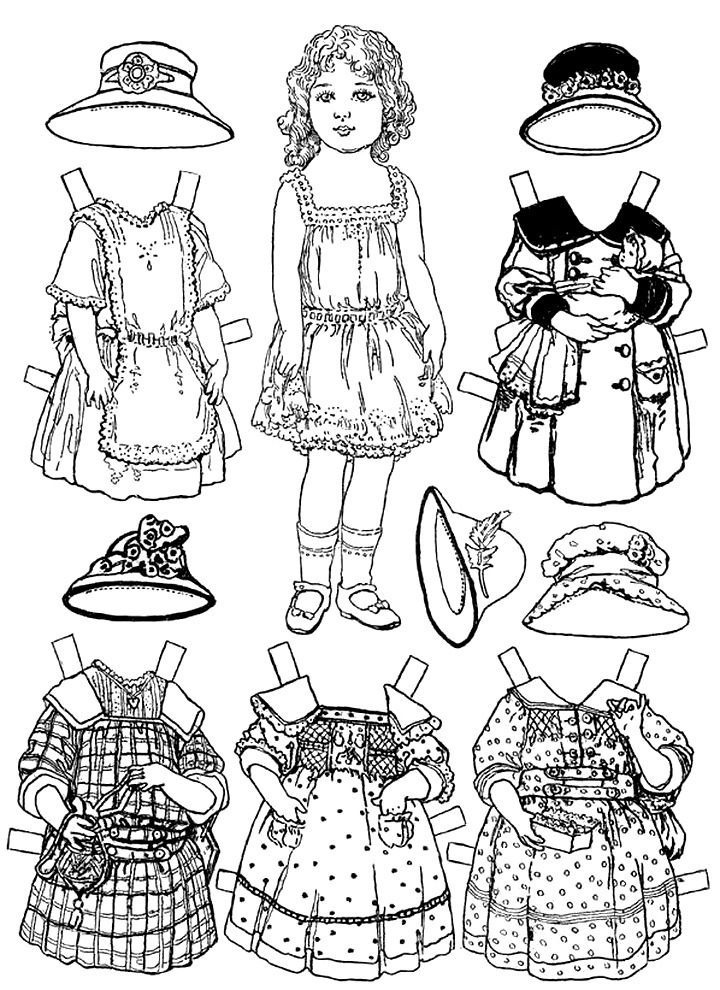 платья и шляпы для куклы
