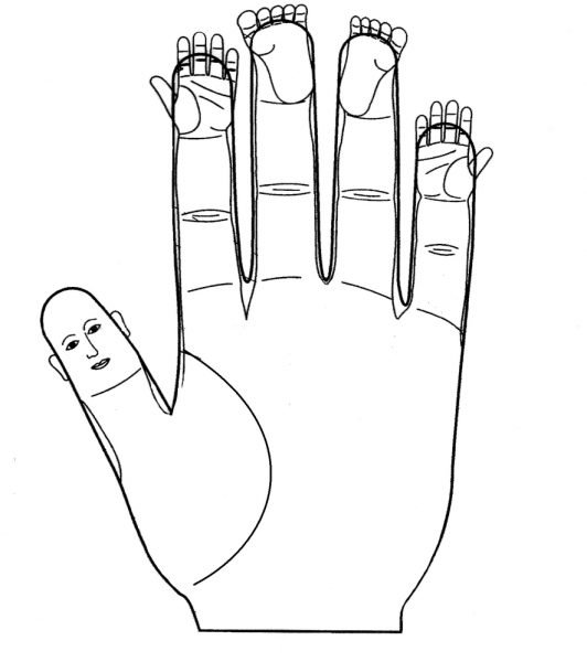 Зоны соответствия на пальцах рук
