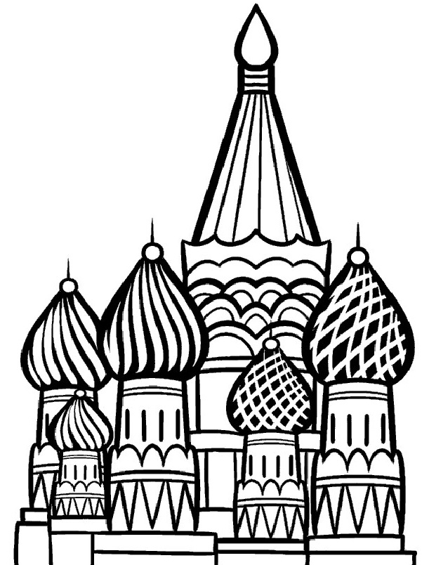 Картинки Московского Кремля для детей. Рисунки для раскрашивания карандашом