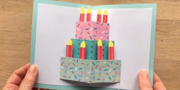 Как сделать открытки с тортом на день рождения своими руками