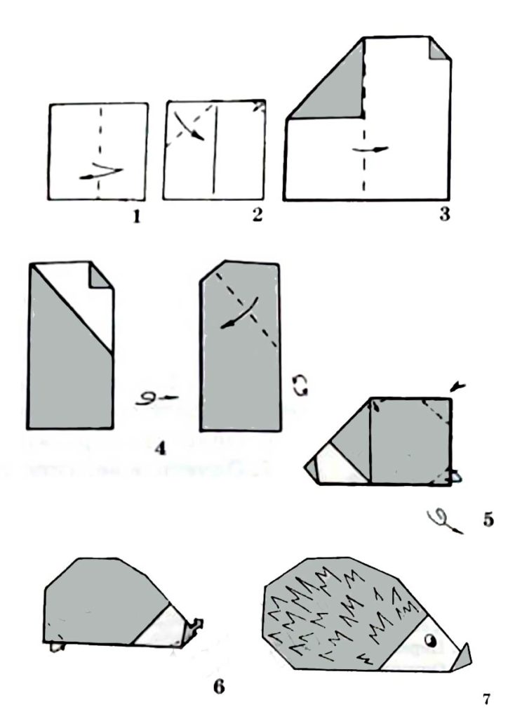 Оригами ежик