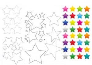 звезды разноцветные трафарет