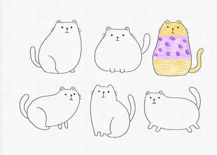 Скетч 6 котов