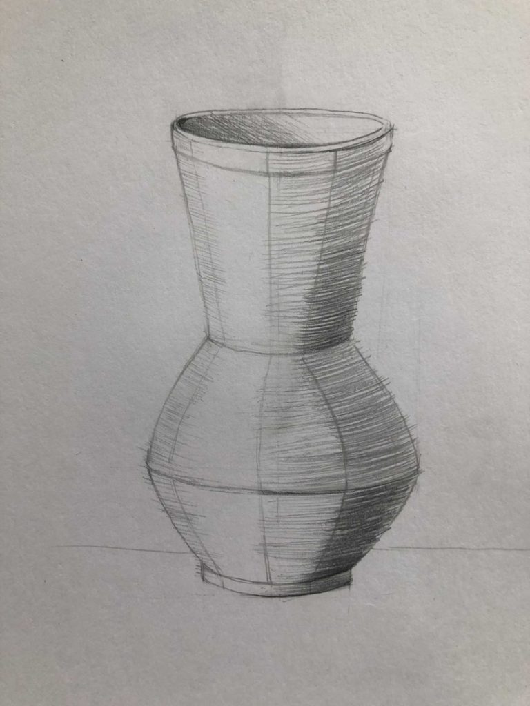 Как научиться рисовать карандашом - ваза 4 этап - фото