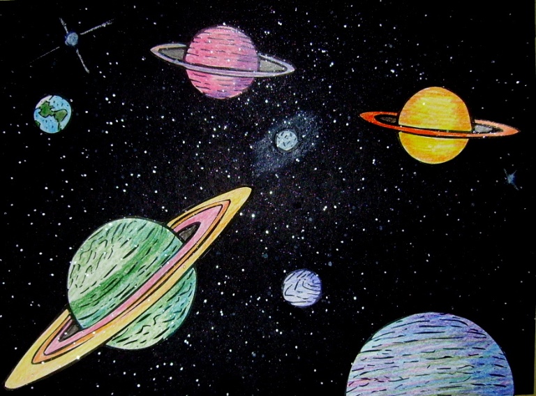200 крутых рисунков планет и космоса