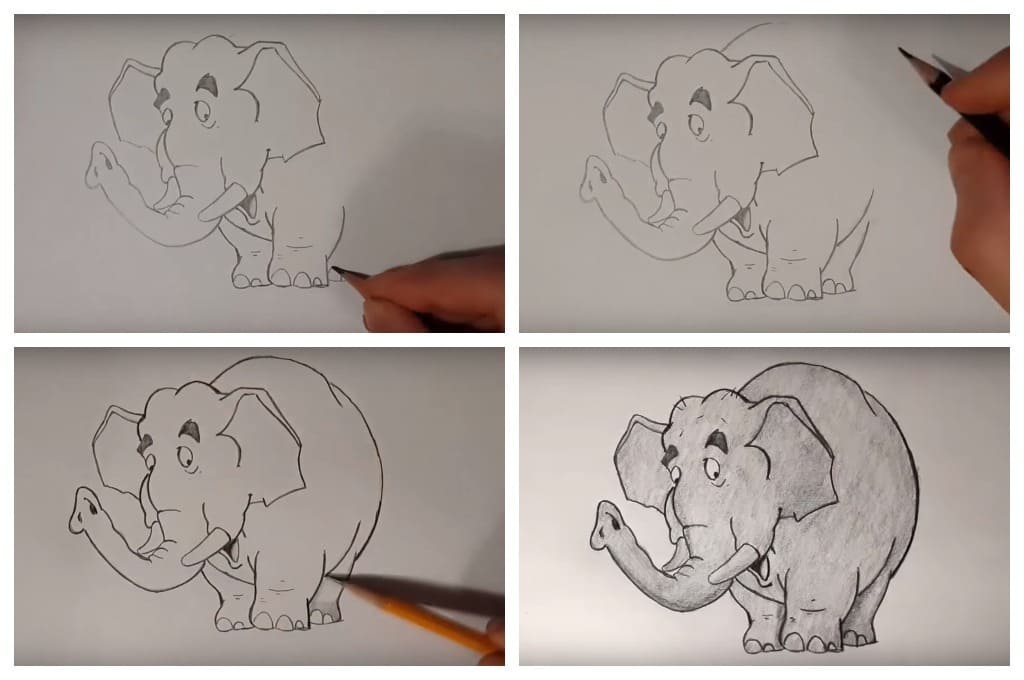 90 рисунков слона для детей и взрослых