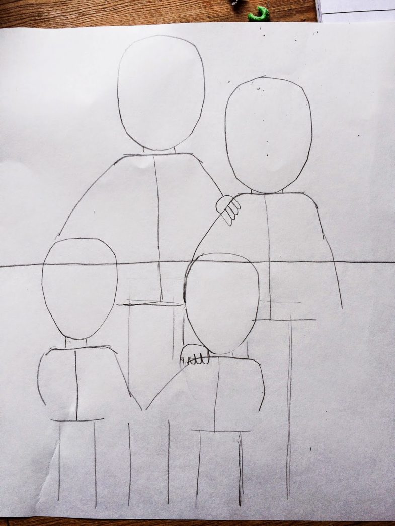 Рисунок семья пошагово