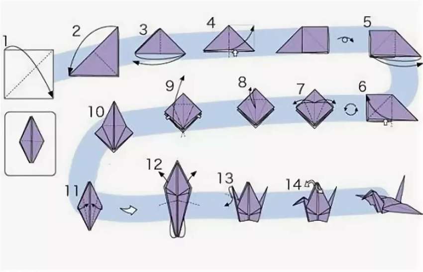 Картинки как сделать журавля из бумаги