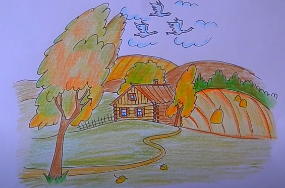 рисунок на тему золотая осень