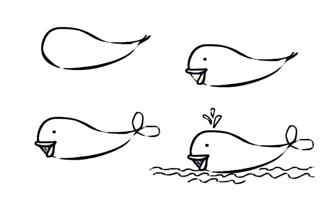 Как просто нарисовать кита