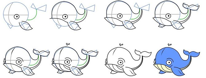 Схема рисования кита